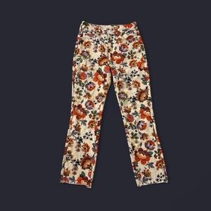 Anthropologie Pilcro Multicolor Floral Straight Leg Pants size 27